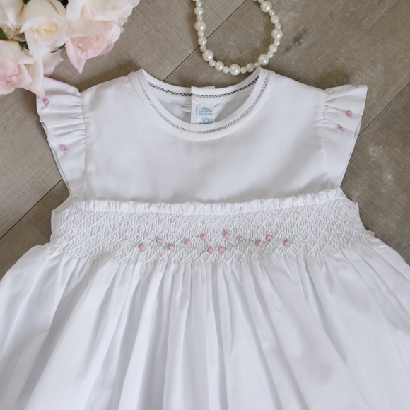 Rose Garden Collection Fly Sleeve Dress White Feltman Brothers NWT - Picture 7 of 11